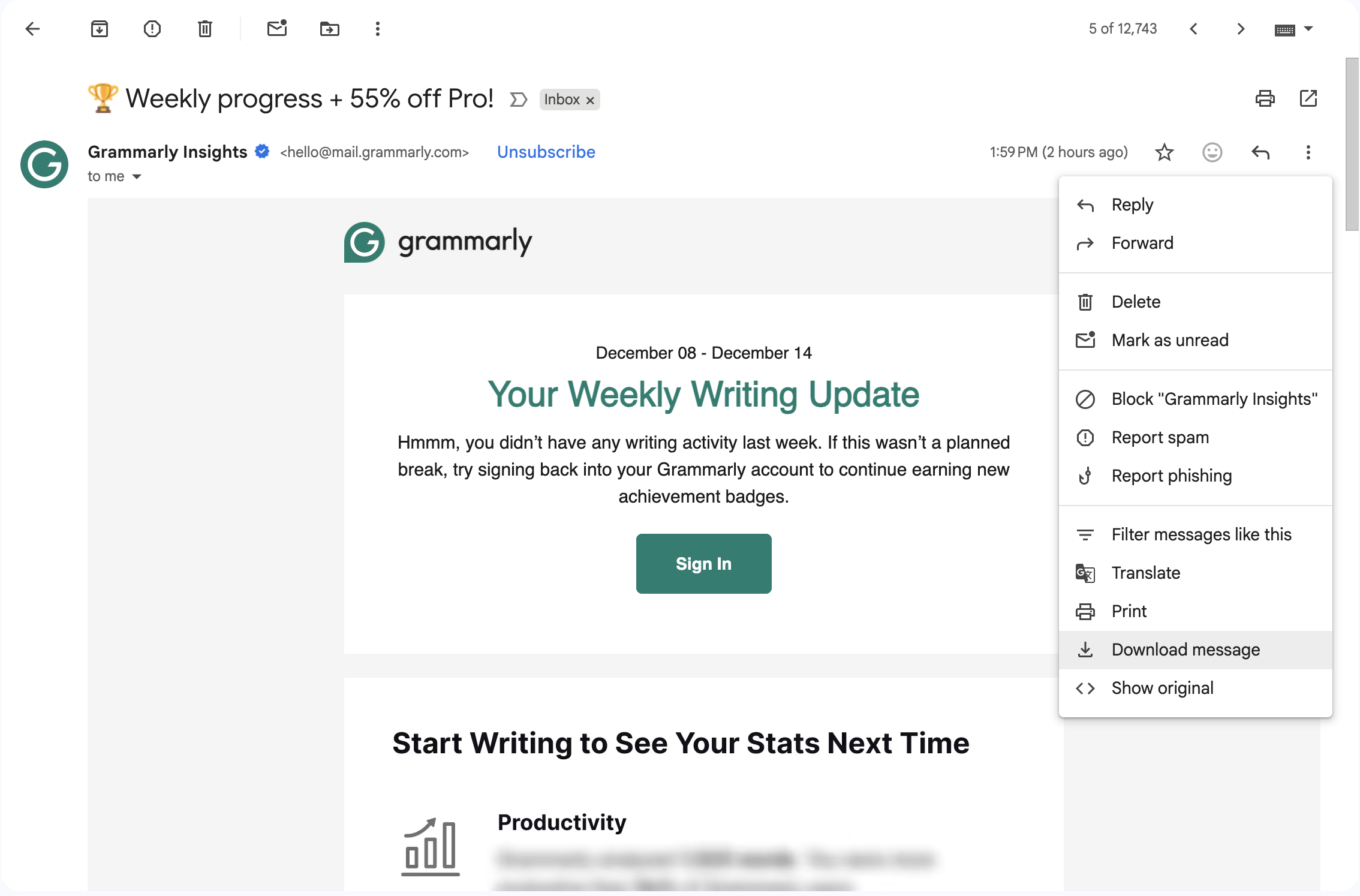 How to save EML file in Gmail