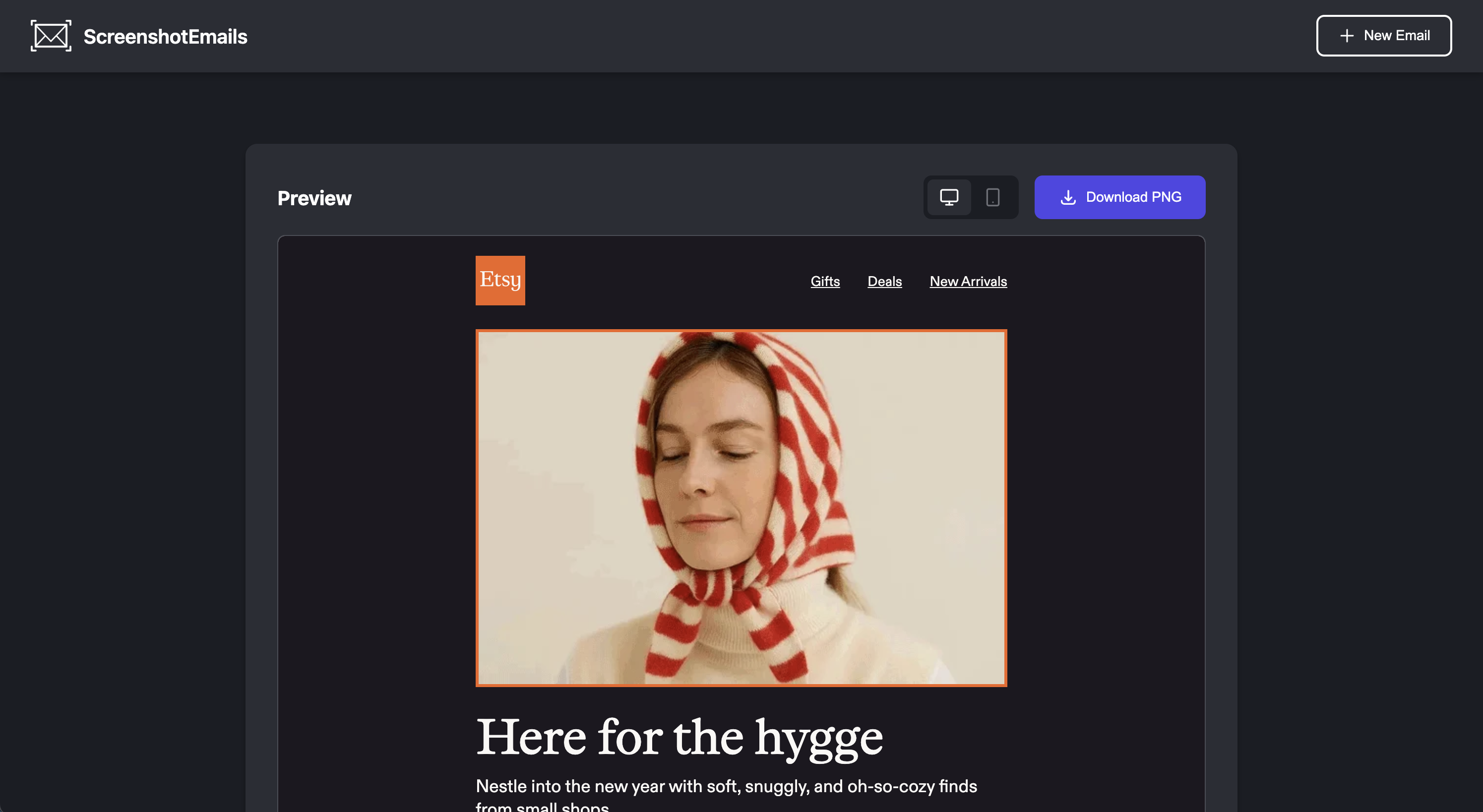 Full-length email screenshot example generated by ScreenshotEmails